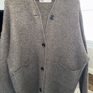 Zara Charcoal Knit Cardigan